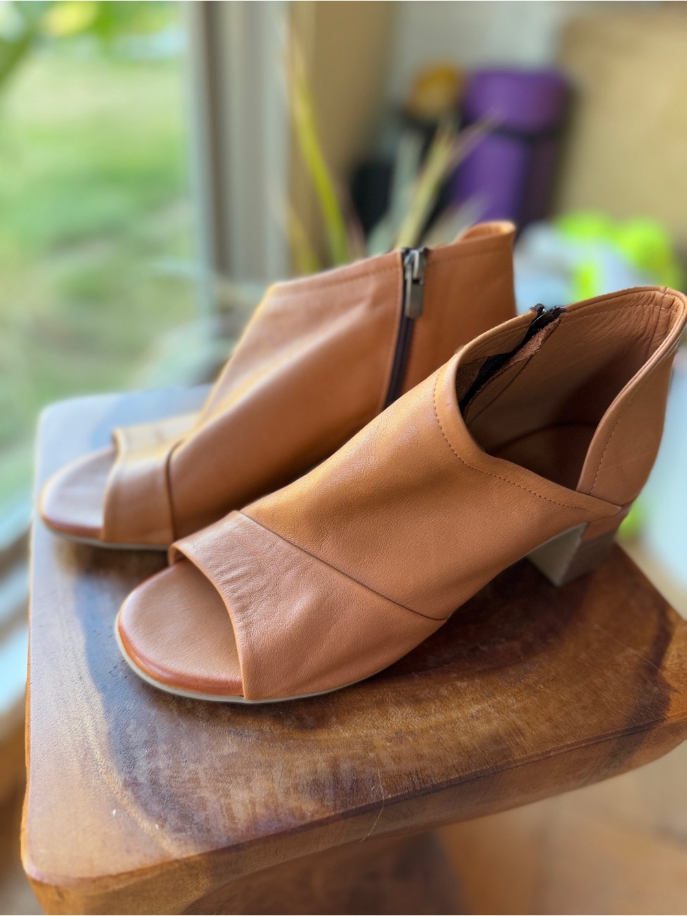 👡 Ethan Valdes Barcelona Leather Open Toe Booties | EUR 39 / US 8.5-9